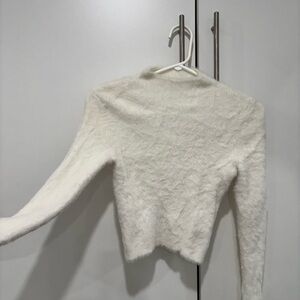 Babaton Fuzzy Mock neck Knit Sweater